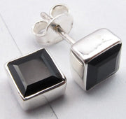 Cercei Argint 925 cu Onix Negru, 0.7 cm lungime