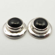Cercei Argint 925 cu Onix Negru, 0.9 cm lungime