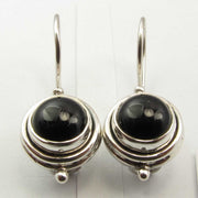 Cercei Argint 925 cu Onix Negru, 2.4 cm lungime