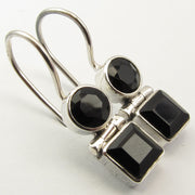 Cercei Argint 925 cu Onix Negru 2,5 cm lungime