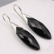 Cercei Argint 925 cu Onix Negru, 4.4 cm lungime