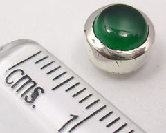 Cercei Argint 925 cu Onix Verde, 0.8 cm lungime