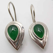Cercei Argint 925 cu Onix Verde, 2.5 cm lungime