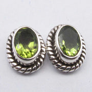 Cercei Argint 925 cu Peridot, 0.9 cm lungime