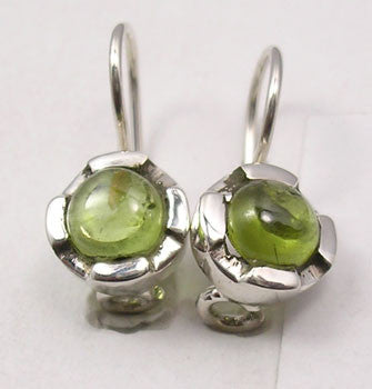 Cercei Argint 925 cu Peridot, 1.8 cm lungime