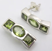 Cercei Argint 925 cu Peridot, 1.9 cm lungime