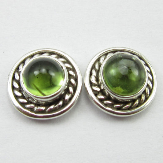 Cercei Argint 925 cu Peridot 1 cm lungime
