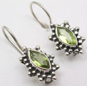 Cercei Argint 925 cu Peridot, 2.3 cm lungime