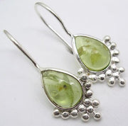 Cercei Argint 925 cu Peridot, 2.8 cm lungime
