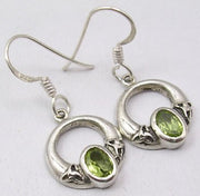 Cercei Argint 925 cu Peridot,3.1 cm lungime