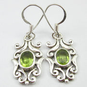 Cercei Argint 925 cu Peridot 3,5 cm lungime