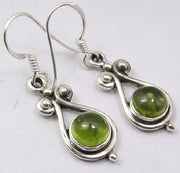 Cercei Argint 925 cu Peridot, 3.5 cm lungime
