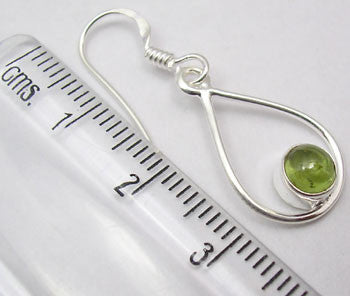 Cercei Argint 925 cu Peridot, 3.5cm lungime