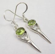 Cercei Argint 925 cu Peridot, 3,9 cm lungime