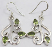 Cercei Argint 925 cu Peridot, 4,1 cm lungime