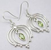 Cercei Argint 925 cu Peridot, 4.1 cm lungime