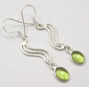 Cercei Argint 925 cu Peridot, 4,8 cm lungime