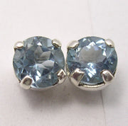 Cercei Argint 925 cu Topaz Albastru, 0.7 cm lungime