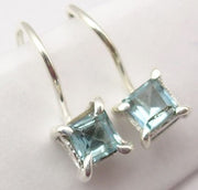 Cercei Argint 925 cu Topaz Albastru, 1.6 cm lungime