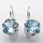 Cercei Argint 925 cu Topaz Albastru 1.9 cm lungime