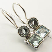 Cercei Argint 925 cu Topaz Albastru 2,5 cm lungime