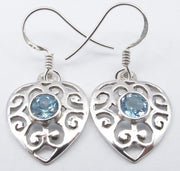 Cercei Argint 925 cu Topaz Albastru 3,2 cm lungime