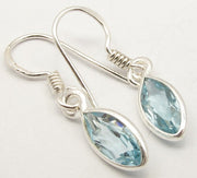 Cercei Argint 925 cu Topaz Albastru, 3 cm lungime