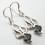 Cercei Argint 925 cu Topaz Mistic 3.9 cm lungime
