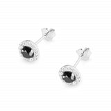 Cercei Aur 14 k cu Diamant Negru 1.00 ct si Diamante 0.24 ct