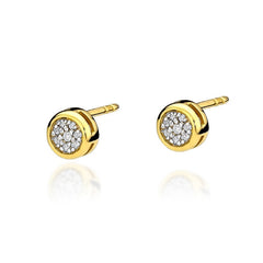 Cercei Aur 14 k cu Diamante 0.09 ct