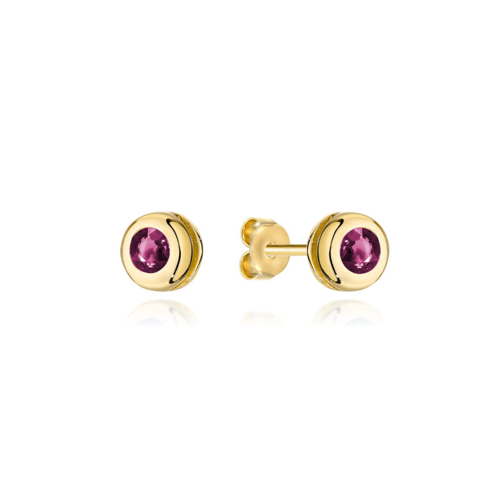 Cercei Aur 14k cu Biluta Fuchsia