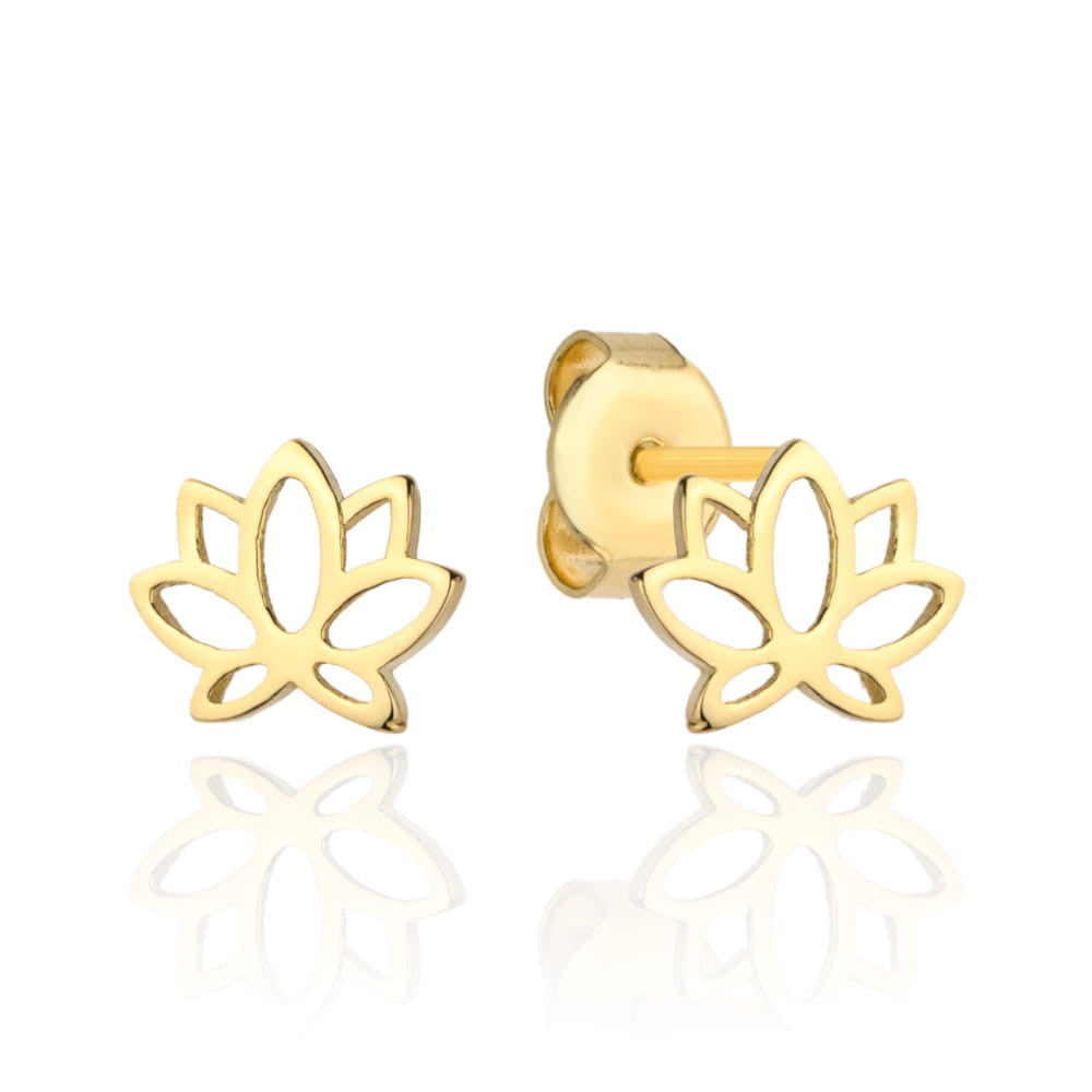 Cercei Aur 14k cu Flori de Lotus