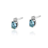 Cercei Aur 14k cu Topaz 1.00 ct si Diamant 0.03 ct