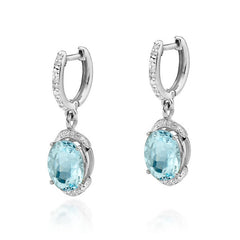 Cercei Aur 14k cu Topaz 6.00 ct si Diamant 0.13 ct