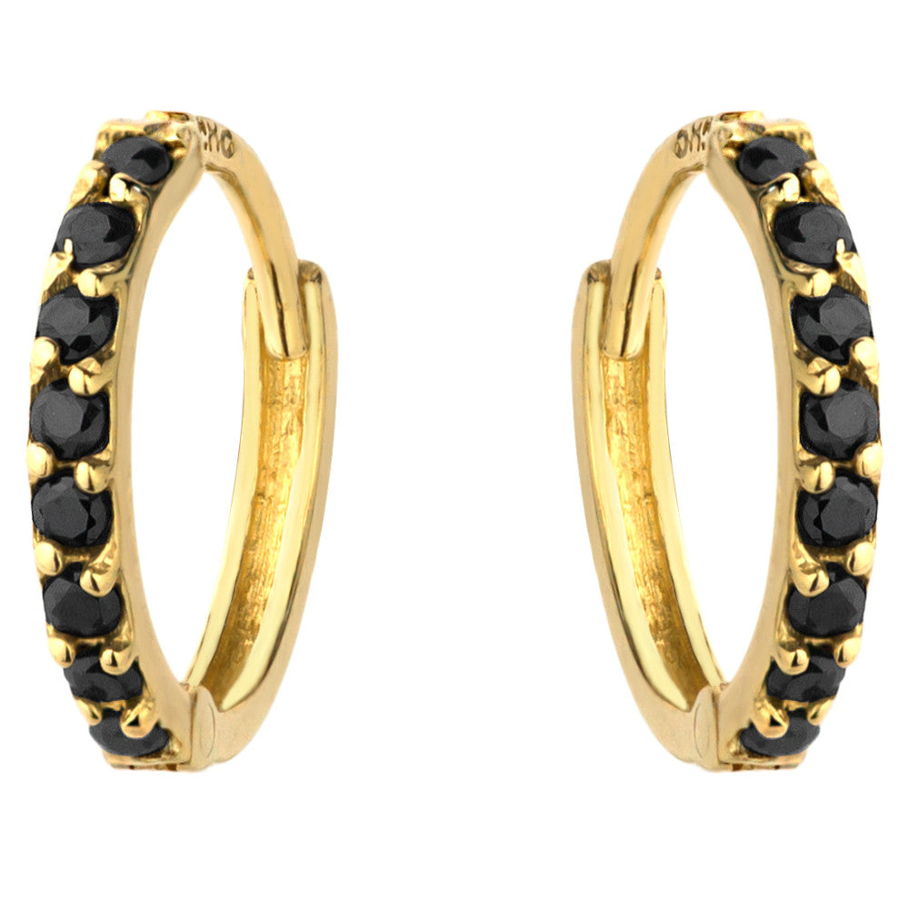 Cercei Aur 14k cu Zirconii Negre