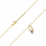 Colier Aur 14k cu Rubin 0.05 ct si Diamante 0.03 ct