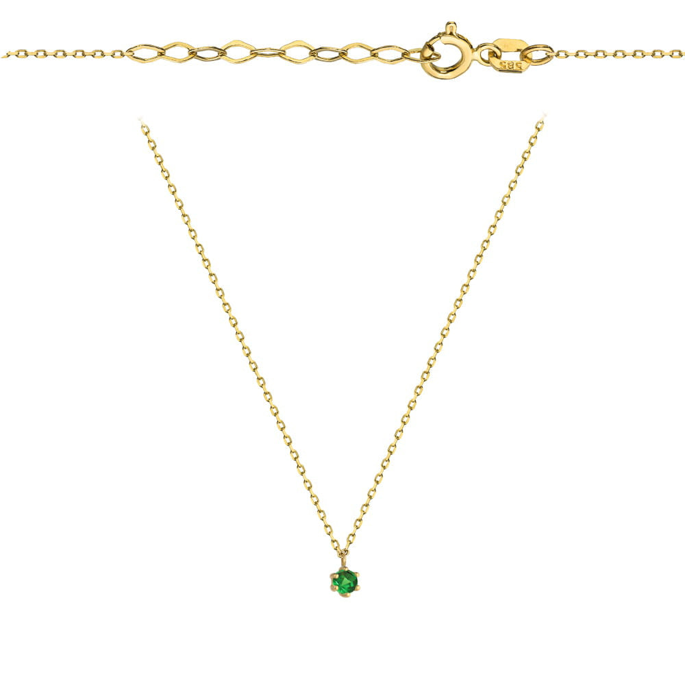 Colier cu Cristal Verde- Aur 14k