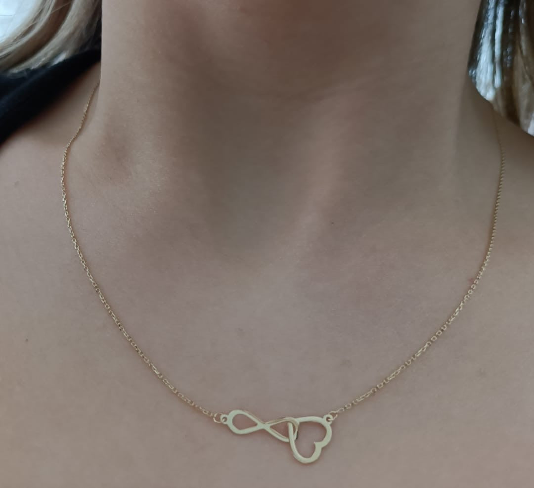 Colier cu Inima si Infinit- Aur 14k