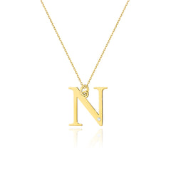 Colier cu pandantiv litera N din Aur 14K cu Diamant 0.005 ct