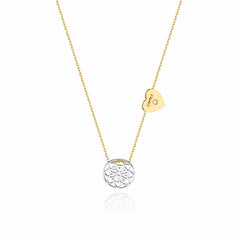 Colier Floare Aur 14k cu Diamant 0.145 ct