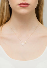 Colier Floare Aur 14k cu Diamant 0.145 ct