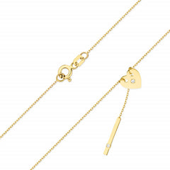 Colier Inima Aur 14k cu Diamant 0.03 ct