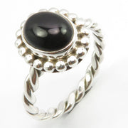 Inel Argint 925 cu Onix Negru Cabochon