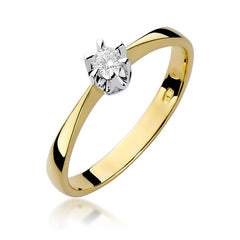 Inel Aur 14 k cu Diamant 0.04 ct