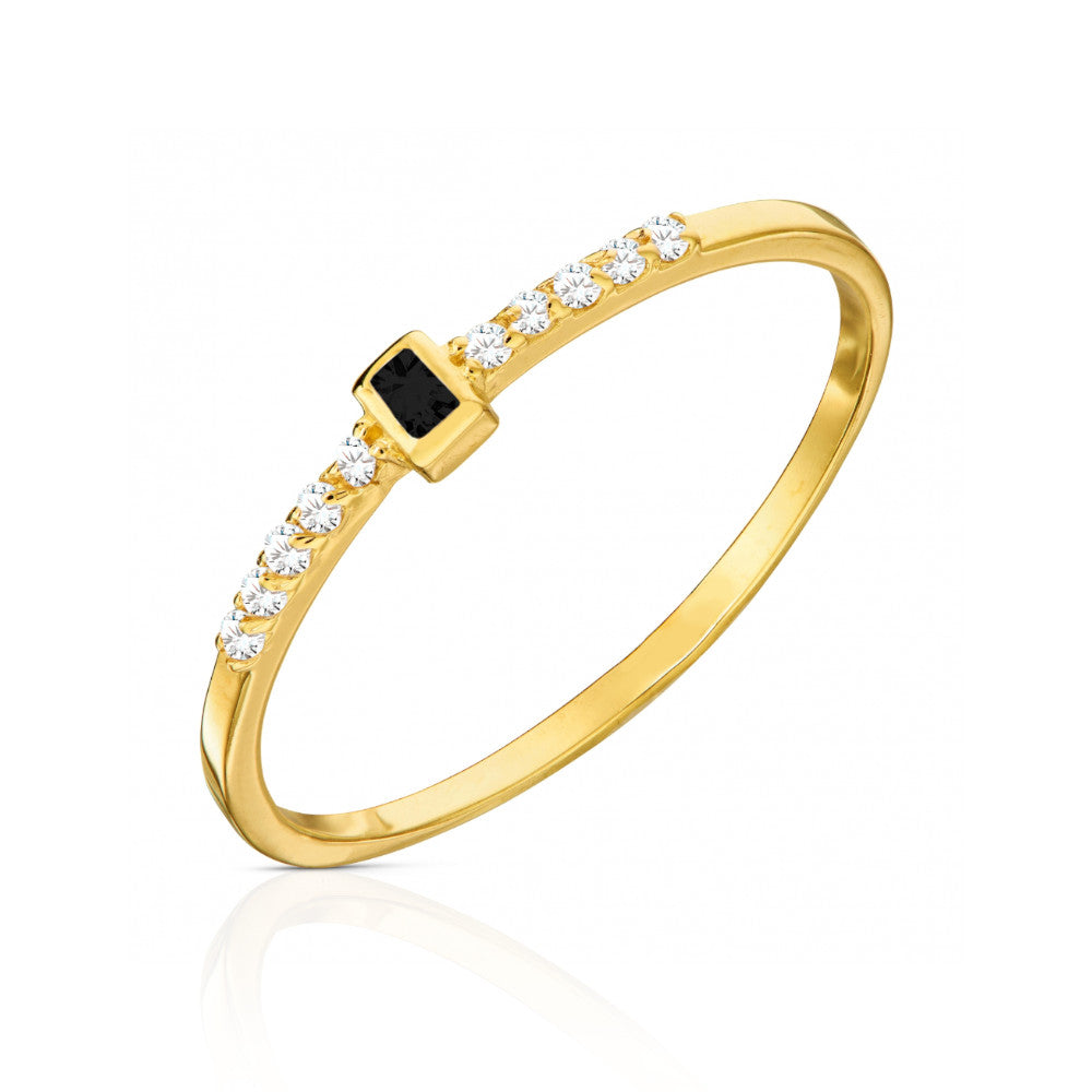 Inel Aur 14k cu Cristal Negru