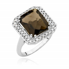Inel Aur 14k cu Cuart Fumuriu 4.00 ct