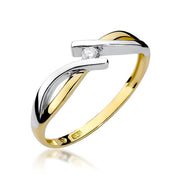 Inel Aur 14K cu Diamant Natural 0.04 ct