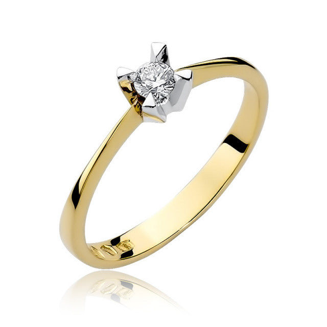 Inel Aur 14k cu Diamant 0,12 ct