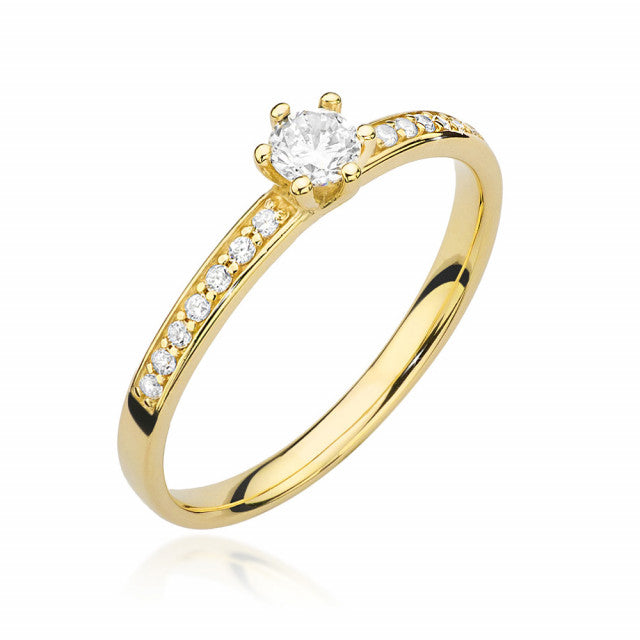 Inel Aur 14k cu Diamant 0.17 ct
