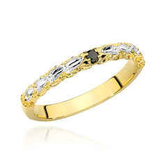 Inel Aur 14K cu Diamant Negru 0.03 ct